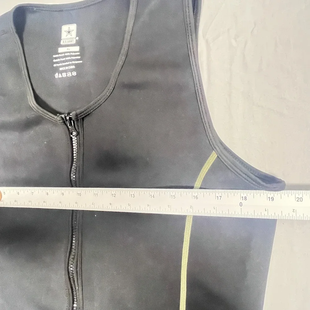 US‎ Army Vest Mens XL Black Compression Performance Military Workout Full Zip